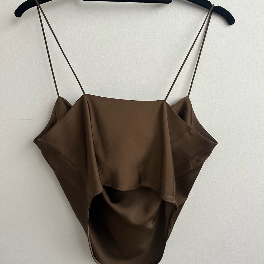 Good American Chocolate Satin Camisole - Picture 2 of 2